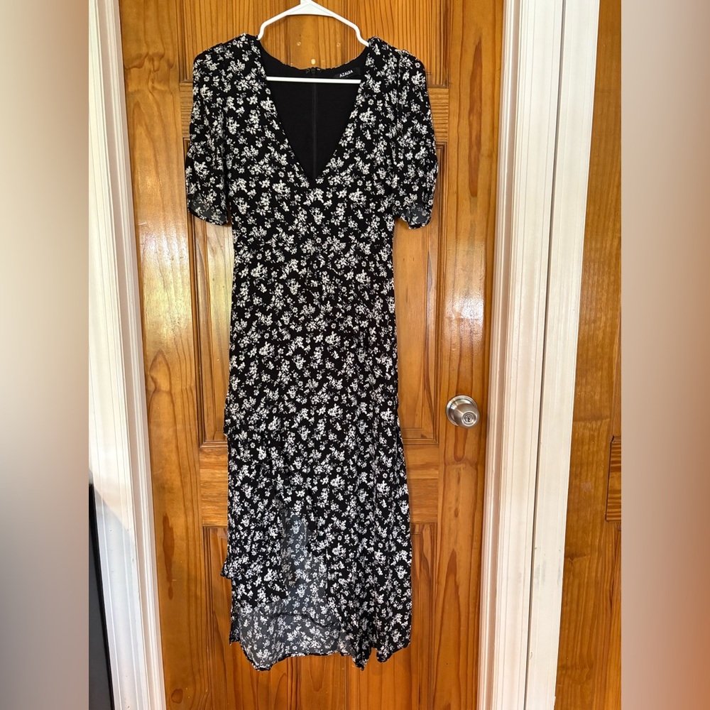 AZALEA Black & White Floral Midi Dress